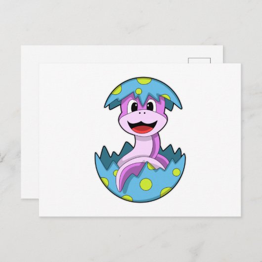 Slang met eierdop briefkaart (Voorkant / Achterkant)