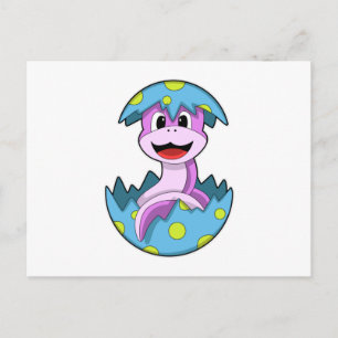 Slang met eierschaal briefkaart