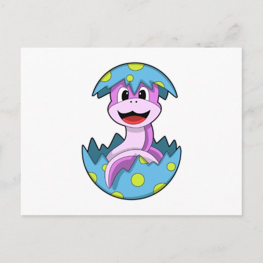 Slang met eierschaal briefkaart (Voorkant)