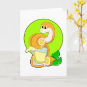 Slang met glas citroensap kaart (Gele Bloem)