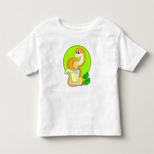 slang met glas lemonsap kinder shirts (Voorkant)