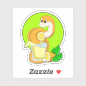 slang met glas lemonsap sticker (Vel)