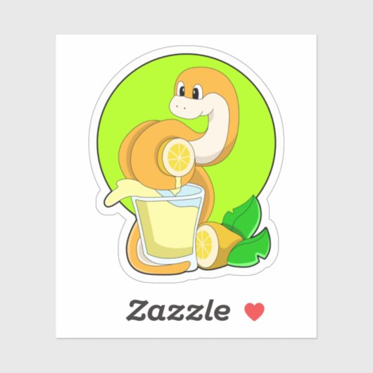 slang met glas lemonsap sticker (Vel)