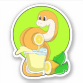 slang met glas lemonsap sticker (Voorkant)