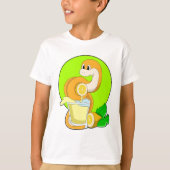 slang met glas lemonsap t-shirt (Voorkant)