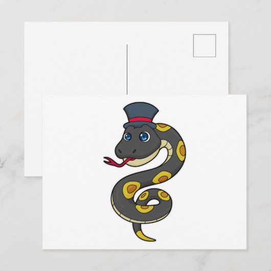 Slang met Hoed Briefkaart (Voorkant / Achterkant)