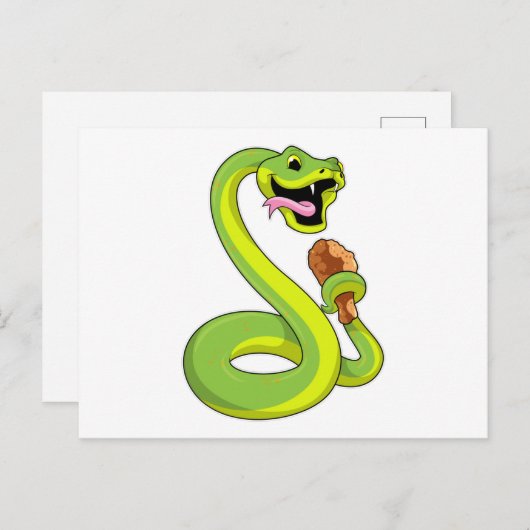 Slang met Kip Briefkaart (Voorkant / Achterkant)