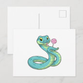 Slang met Lollypop Briefkaart (Voorkant / Achterkant)