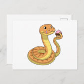 Slang met Muffin Briefkaart (Voorkant / Achterkant)