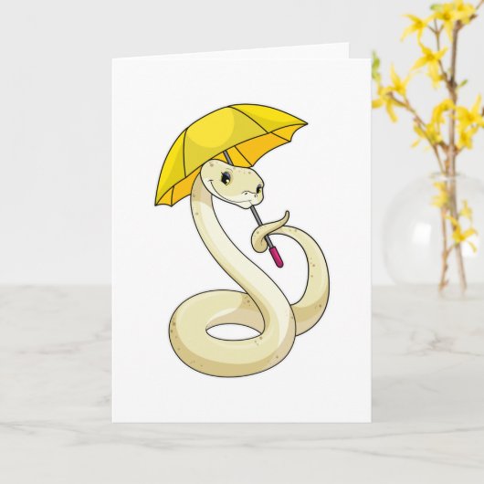Slang met paraplu kaart (Gele Bloem)