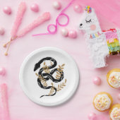 Slang met planten papieren bordje (Feest)