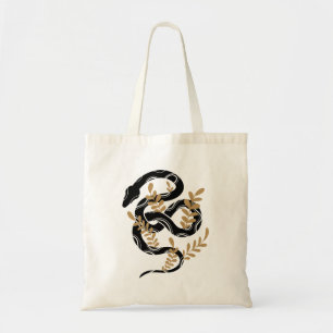 Slang met planten tote bag