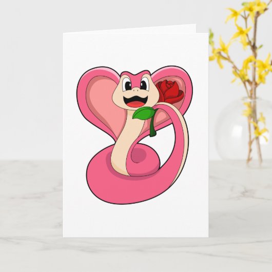 Slang met Roos Kaart (Gele Bloem)