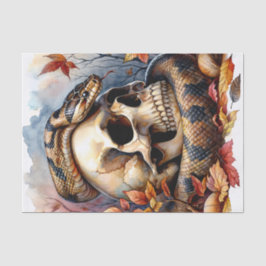 Slang met schedel Herfstbladeren Tissuepapier