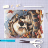 Slang met schedel Herfstbladeren Tissuepapier (Craft)