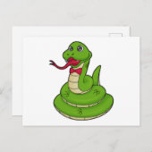 Slang met vlinderdas briefkaart (Voorkant / Achterkant)