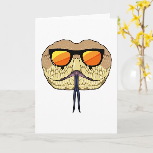 Slang met zonnebril kaart (Gele Bloem)