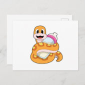 Slang met zuigfles briefkaart (Voorkant / Achterkant)