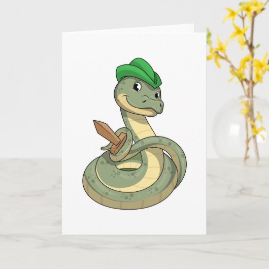 Slang met Zwaard Kaart (Gele Bloem)