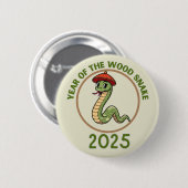 Slang Nieuwjaar Chinese Lunar Zodiac teken 2025 Ronde Button 5,7 Cm (Voorkant /achterkant)