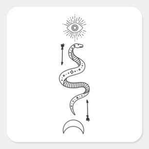 Slang Occultisme Symbool Gothic Wicca Vierkante Sticker