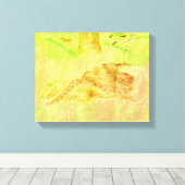 Slang op een Rock Canvas Print (Insitu (Houten vloer))