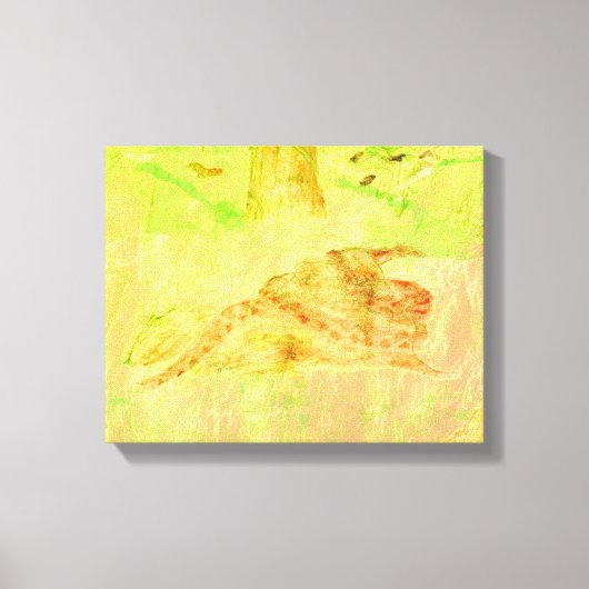 Slang op een Rock Canvas Print (Voorkant)