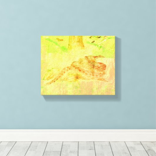 Slang op een Rock Canvas Print (Insitu (Houten vloer))