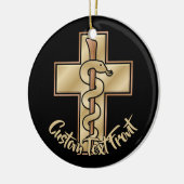 Slang op Kruis Keramisch Ornament (Links)