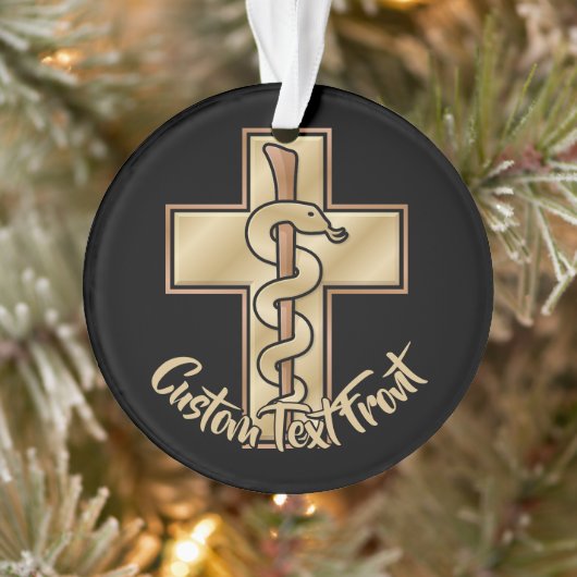 Slang op Kruis Ornament (Boom)