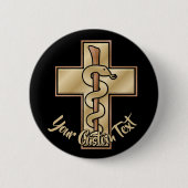 Slang op Kruis Ronde Button 5,7 Cm (Voorkant)