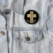 Slang op Kruis Ronde Button 5,7 Cm (In situ)