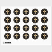 Slang op Kruis Ronde Sticker (Vel)