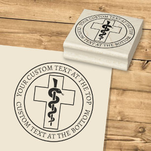 Slang op Kruis Rubberstempel