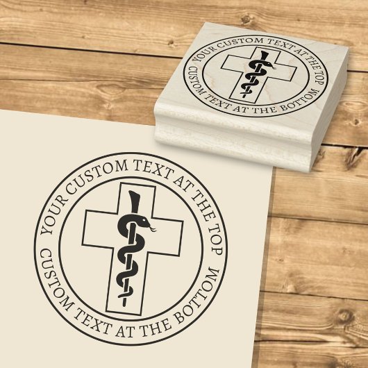 Slang op Kruis Rubberstempel