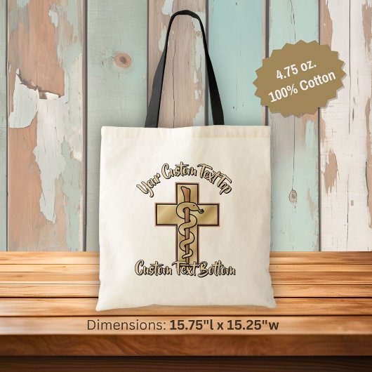 Slang op Kruis Tote Bag