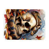 Slang op schedel Herfstbladeren Magneet (Horizontaal)