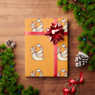 slang op sinaasappel cadeaupapier