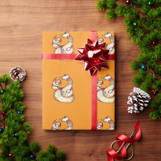 slang op sinaasappel cadeaupapier (Feestdagen Geschenken)