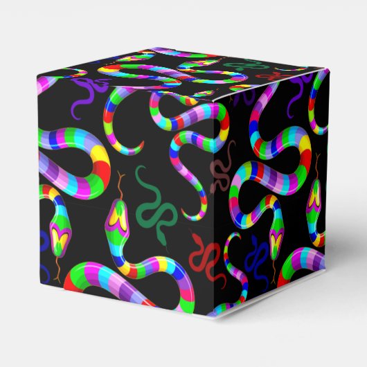 Slang Psychedelic Rainbow Kleuren Bedankdoosjes (Achterkant)