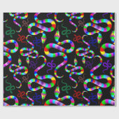 Slang Psychedelic Rainbow Kleuren Cadeaupapier (Vlak)