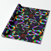 Slang Psychedelic Rainbow Kleuren Cadeaupapier (Uitgerold)