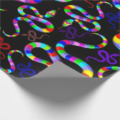 Slang Psychedelic Rainbow Kleuren Cadeaupapier (Hoek)