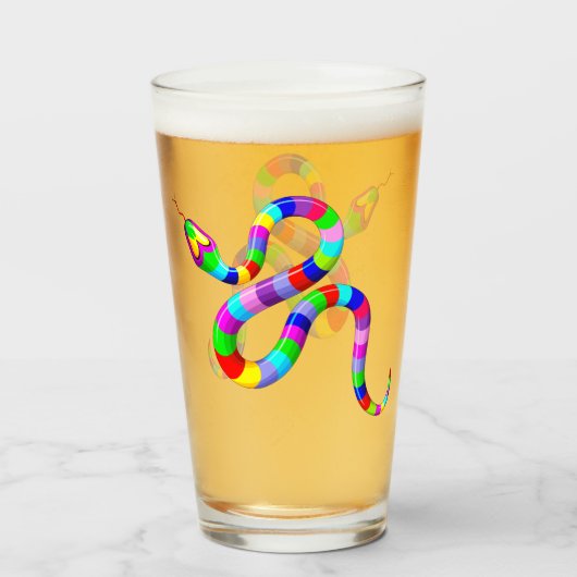 Slang Psychedelic Rainbow Kleuren Glas (Voorkant gevuld)