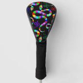 Slang Psychedelic Rainbow Kleuren Golfheadcover (Voorkant)