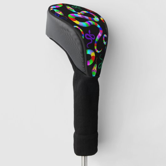 Slang Psychedelic Rainbow Kleuren Golfheadcover (Schuin)