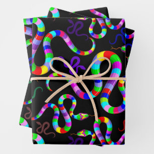 Slang Psychedelic Rainbow Kleuren Inpakpapier Vel