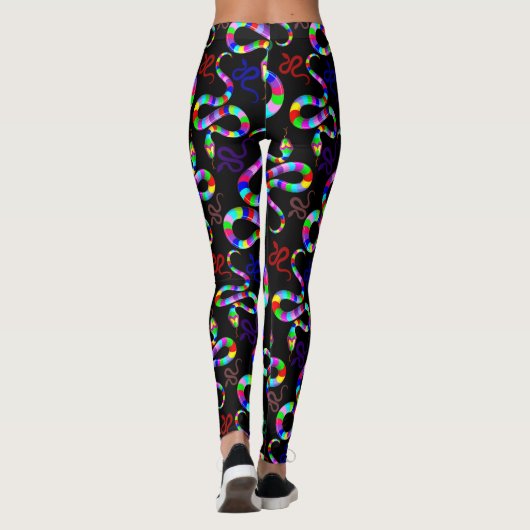 Slang Psychedelic Rainbow Kleuren Leggings (Achterkant)