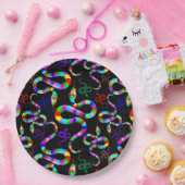 Slang Psychedelic Rainbow Kleuren Papieren Bordje (Feest)