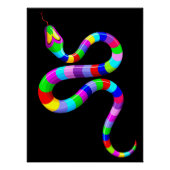 Slang Psychedelic Rainbow Kleuren Perfect Poster (Voorkant)